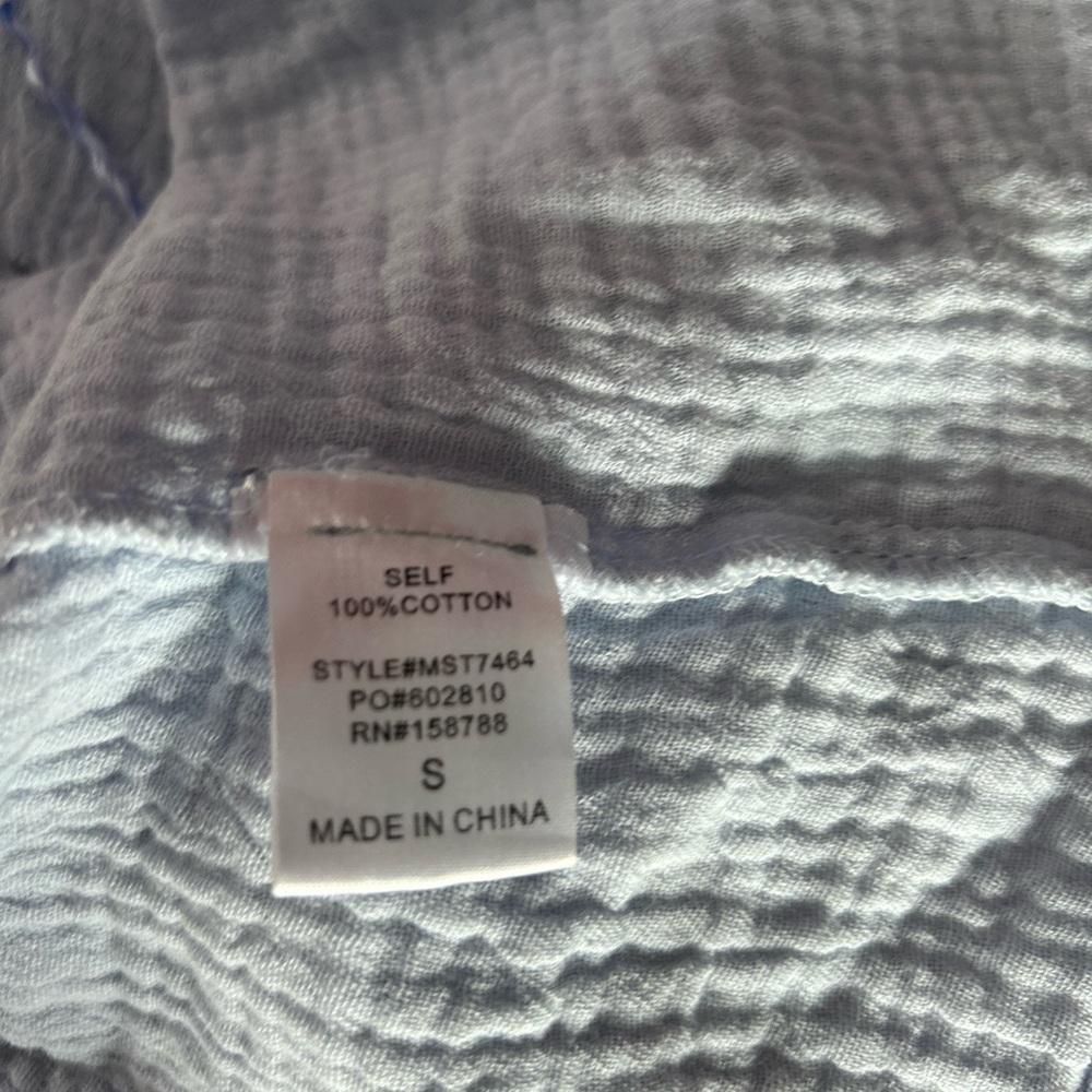 MARBLE Soft Blue Ruffled Blouse - Picture 8 of 8